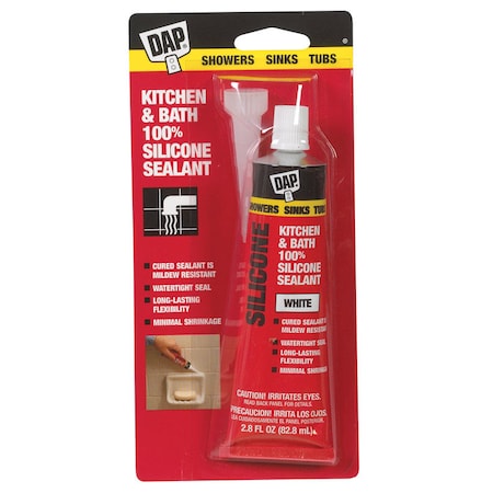 Dap DAP White Silicone Kitchen and Bath Sealant 2.8 oz 00750